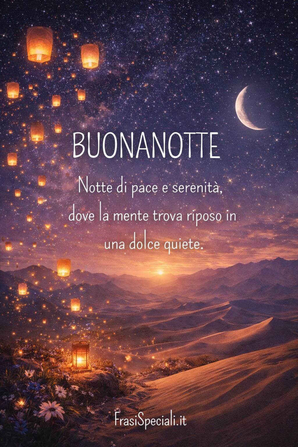 Notte di pace e serenità, dove la mente trova riposo in una dolce quiete.
